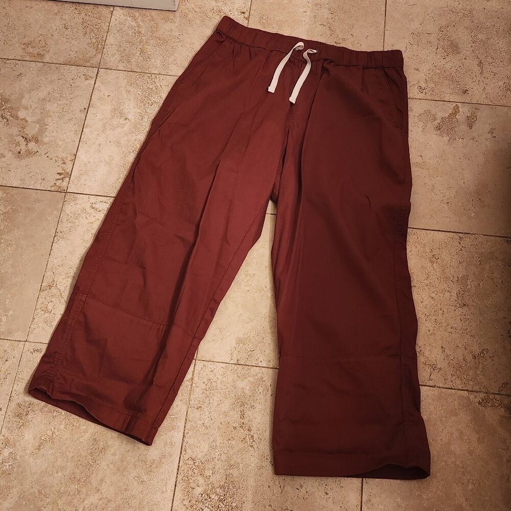 Pact Brick Red Organic Cotton Drawstring pants - Size Large